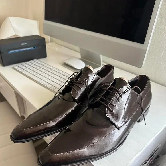 DOLCE & GABBANA Men\'s Brown Leather Dress Shoes Size 9-  Lace-Ups DOLCE & GABBANA Size 9 Brown Leather Cap Toe Lace-Up Shoes  main image 4